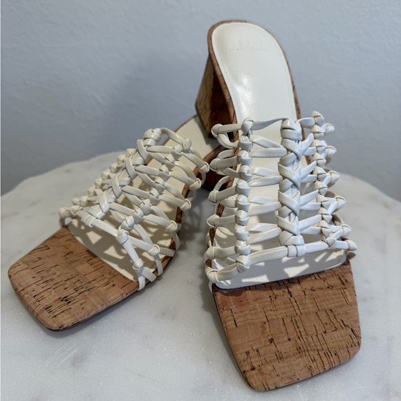 Marc Fisher Shoes - Marc Fisher White and Cork Woven Sandals NIB size 11
